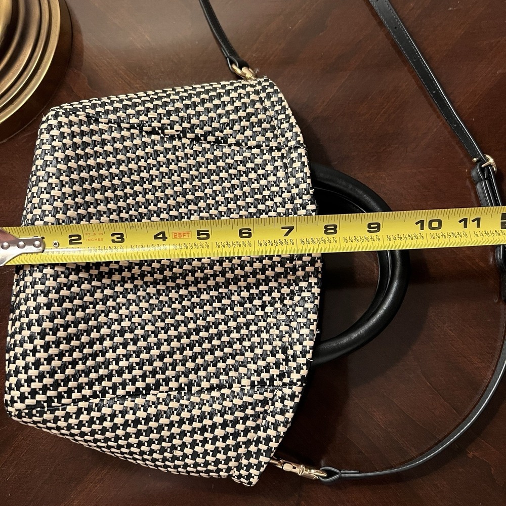 Cuyana Mini Palma Tote Natural/Black Italian Leather Trim Woven Coastal Luxury - Picture 11 of 14